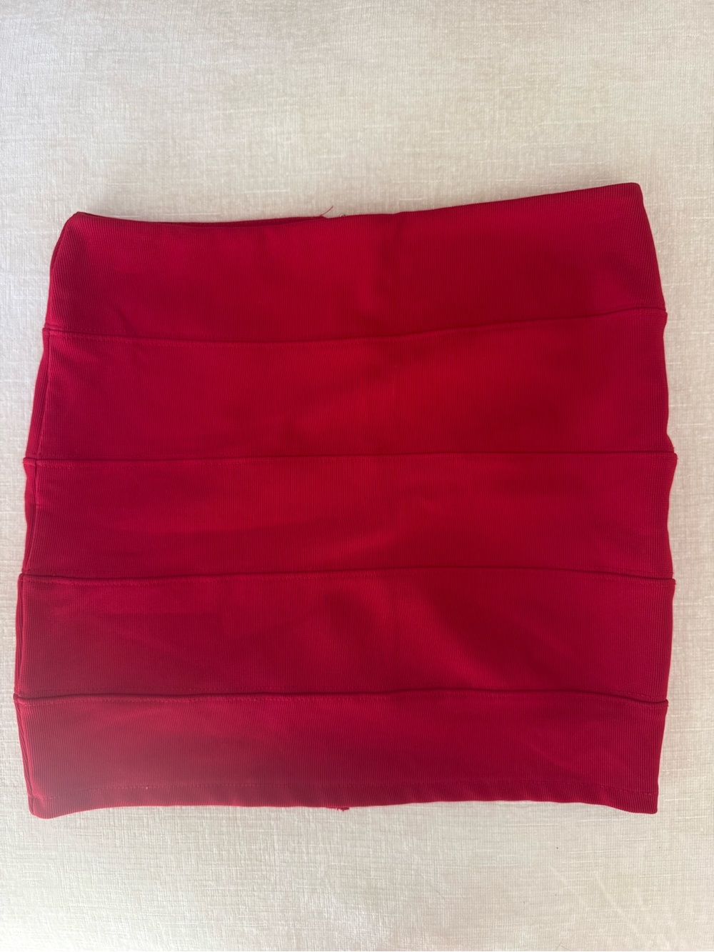 Papaya Red Bandage Mini Skirt